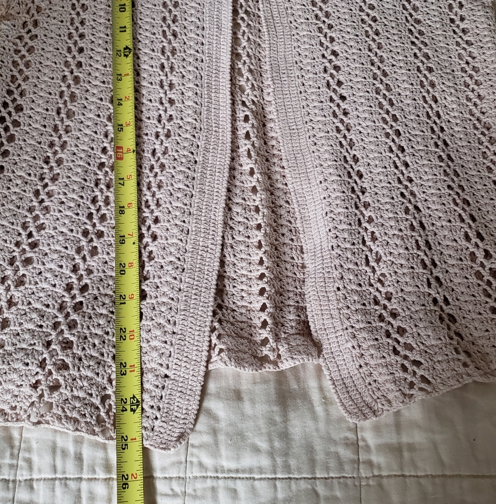 Serengeti Boho Cotton Open Knit Crochet Cardigan - Picture 7 of 9